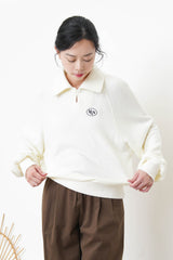 Super soft terry cloth polo sweater