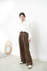 Brown high waist trousers w/ strings