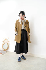 Trench coat w/ corduroy patchwork details