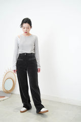 Grey double layering 2in1 top