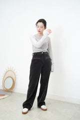 Grey double layering 2in1 top