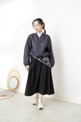 Charcoal premium sheer bomber jacket