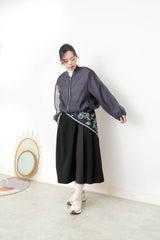 Charcoal premium sheer bomber jacket