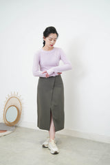 Grey skirt in overlap style