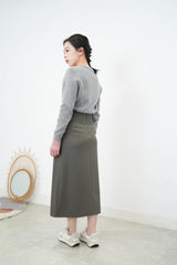 Grey skirt in overlap style