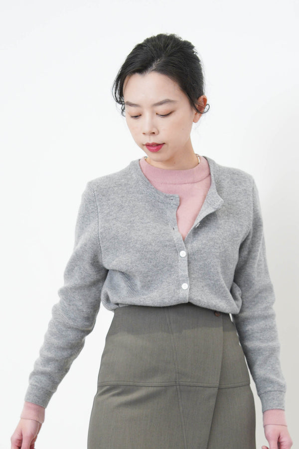 Grey double layering cardigan top