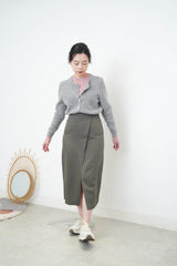 Grey skirt in overlap style