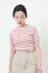 Beige skirt in overlap style
