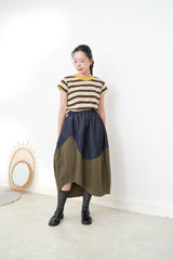 Patchwork denim skirt