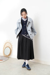 Blue merino wool jacket in 2 ways