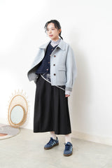 Blue merino wool jacket in 2 ways