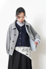 Blue merino wool jacket in 2 ways