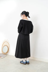 Black knit cardigan w/ detail button
