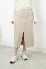Lemon alpaca knit U neck vest