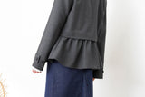 Charcoal blazer w/ peplum layering