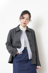 Charcoal blazer w/ peplum layering