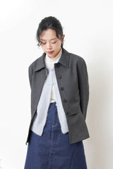 Charcoal blazer w/ peplum layering