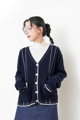 Stripes soft inner in loose turtle neck