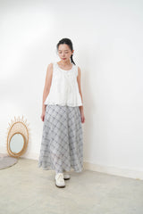 Blue checked skirt