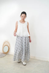 Blue checked skirt