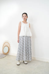 Blue checked skirt