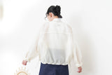 White premium sheer bomber jacket