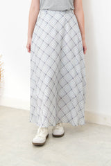 Blue checked skirt