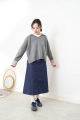 Grey wool sweater w/ sailor collar