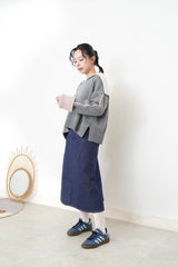Grey wool sweater w/ sailor collar