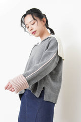 Grey wool sweater w/ sailor collar