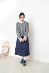 Grey wool sweater w/ sailor collar