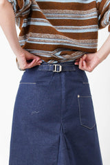 Denim skirt w/ detail waist back