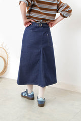 Denim skirt w/ detail waist back
