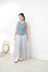 Denim vest w/ ruffle fringe