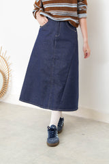 Denim skirt w/ detail waist back