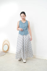 Blue checked skirt