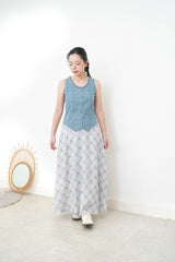 Denim vest w/ ruffle fringe