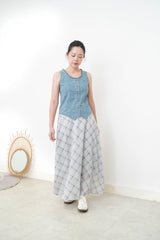 Denim vest w/ ruffle fringe