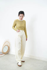 Mustard crochet top w/ split sleeves