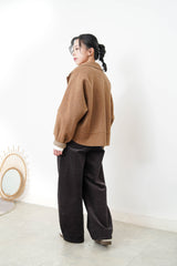 Caramel merino wool jacket in 2 ways