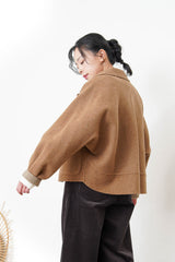Caramel merino wool jacket in 2 ways