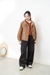 Caramel merino wool jacket in 2 ways