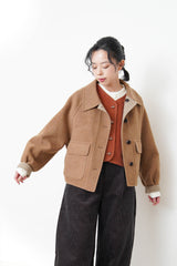 Caramel merino wool jacket in 2 ways