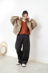 Caramel merino wool jacket in 2 ways