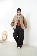 Caramel merino wool jacket in 2 ways