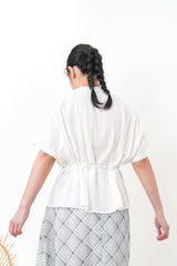 White shirt w/ waist string