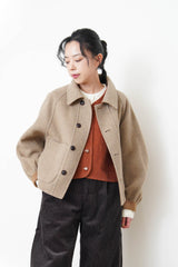 Caramel merino wool jacket in 2 ways