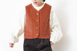Orange brown corduroy vest