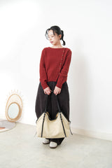 Wine thin knit sweater w/ side buttons