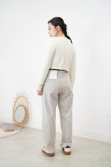 Ivory soft texture crop cardigan